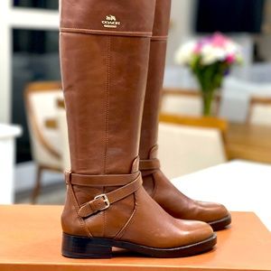 Coach Women's Elm Calf Mahogany Tall Boots